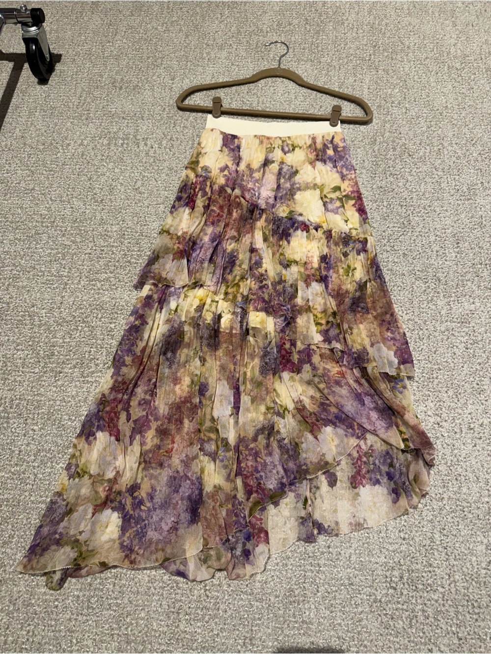 Zimmermann lyrical asymmetric floral-print silk-georgette midi skirt
